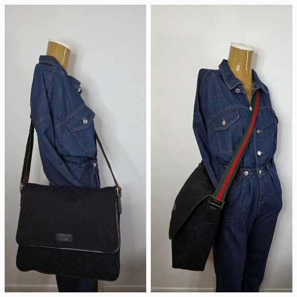 ✨️GUCCI GG Canvas Web Messenger Bag - Picture 1 of 16